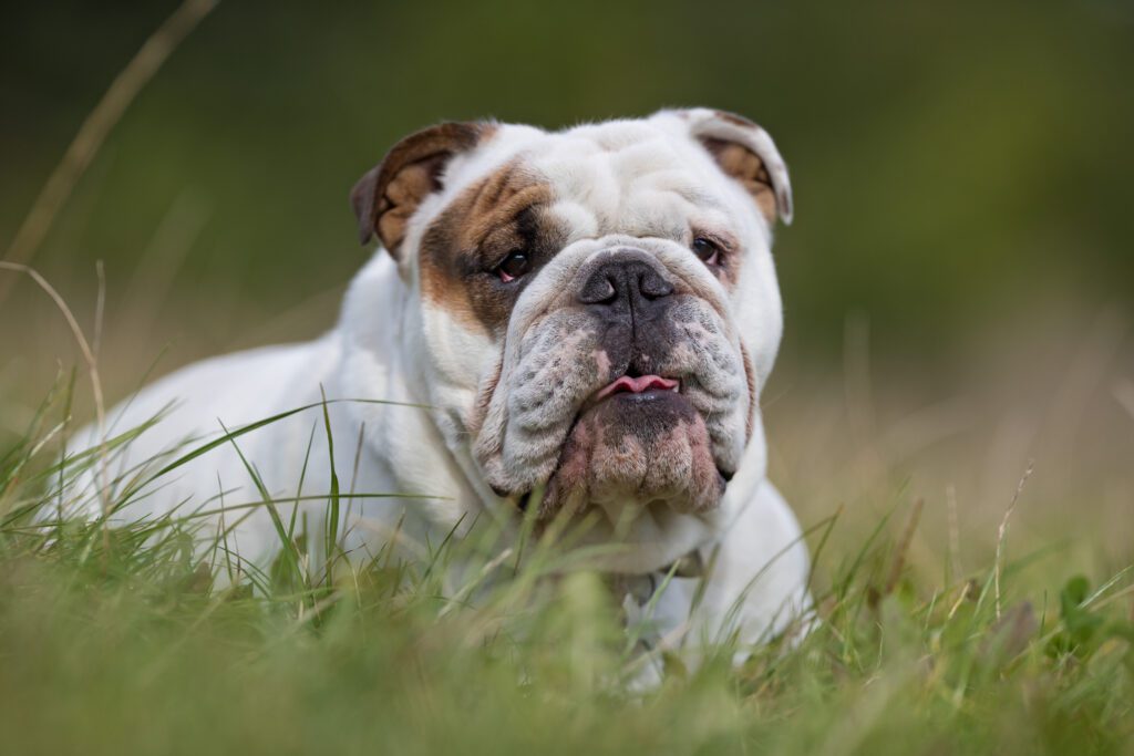 English Bulldog Outdoors In The Nature