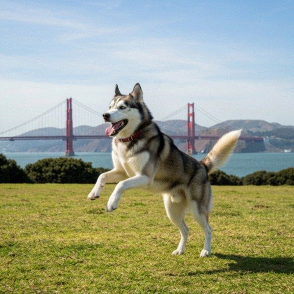 husky in San Francisco, California
