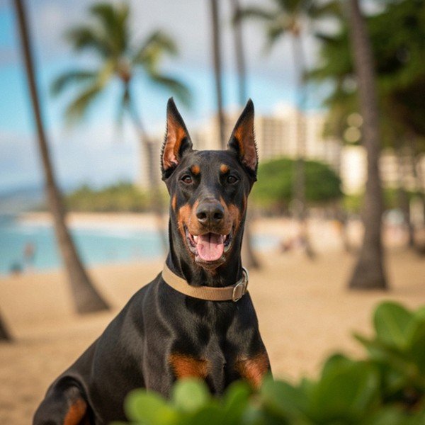 doberman in Honolulu, Hawaii