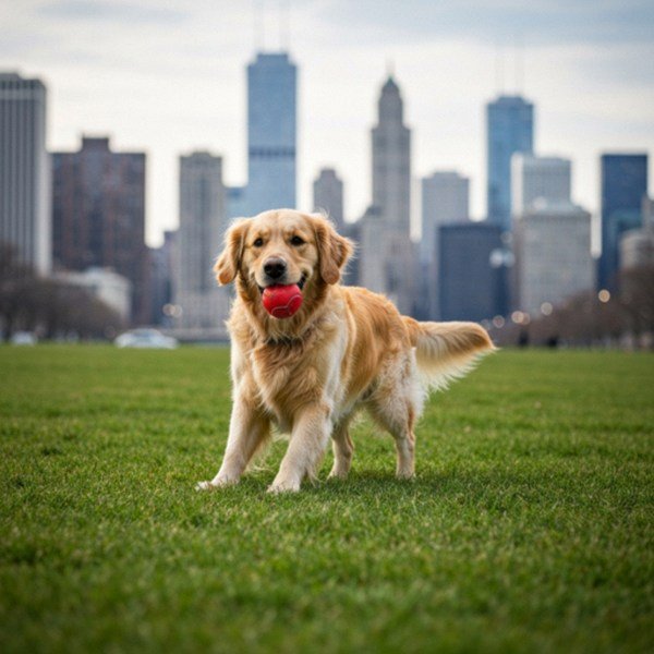 golden retriever in Chicago, Illinois