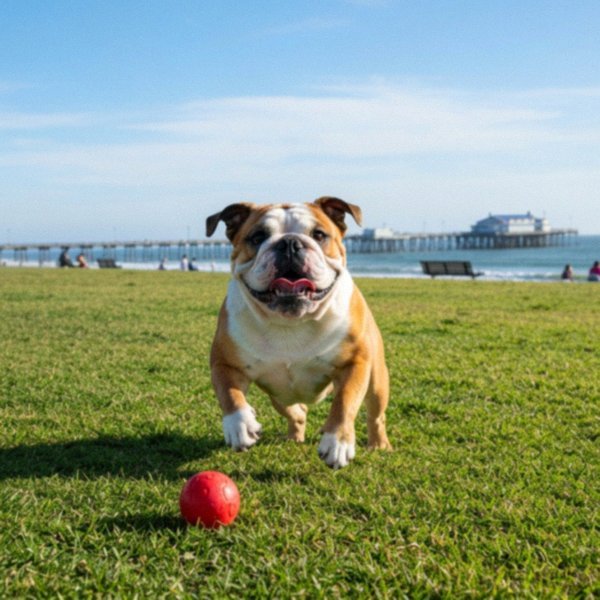 English Bulldog in Huntington Beach, California