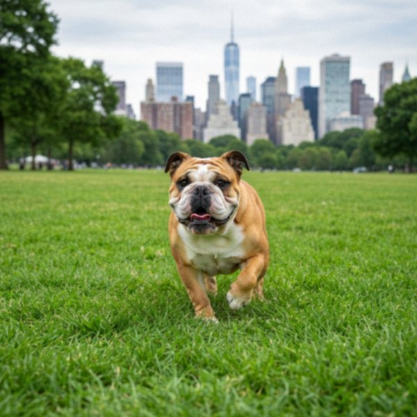 English Bulldog in New York, New York