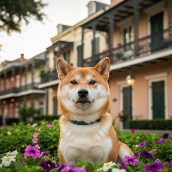 Shiba Inu in New Orleans, Louisiana