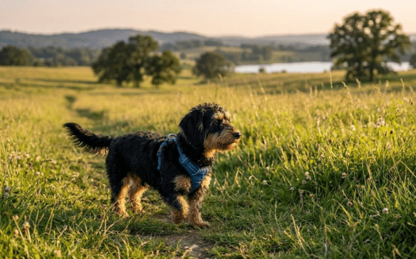 Doxiepoo Standing In Tall Grass In A Countryside Field