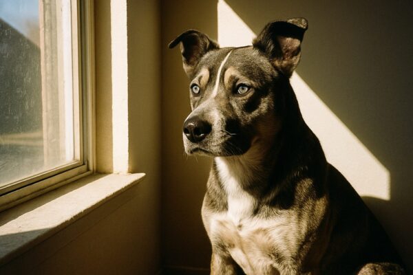Husky Pitbull Mix By The Window