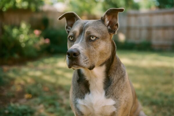 Husky Pitbull Mix In The Backyard
