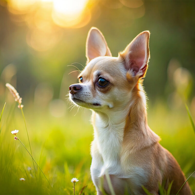 Chihuahua,Puppy,,Playing,On,The,Grass,,Posing,On,The,Lawn Chihuahua puppy, playing on the grass, posing on the lawn