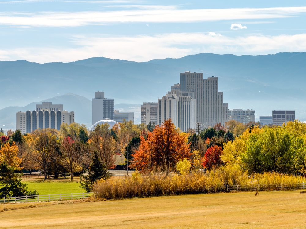 Reno cityscape in fall