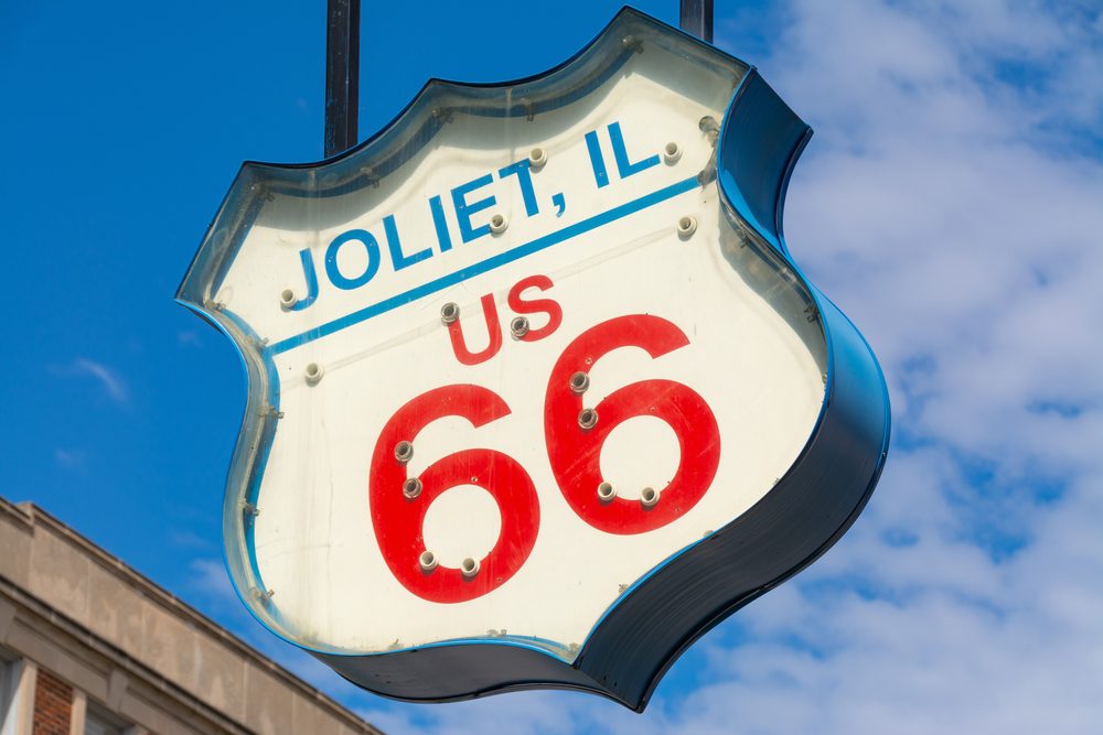 joliet illinois route 66 road sign