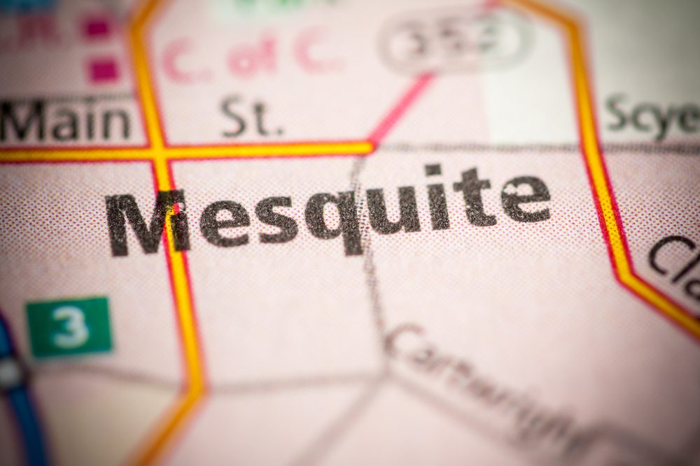 mesquite texas on a map