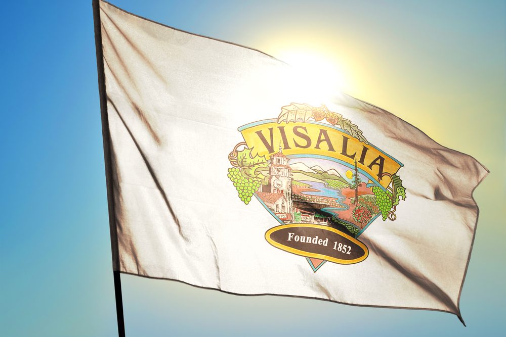 visalia flag with sun