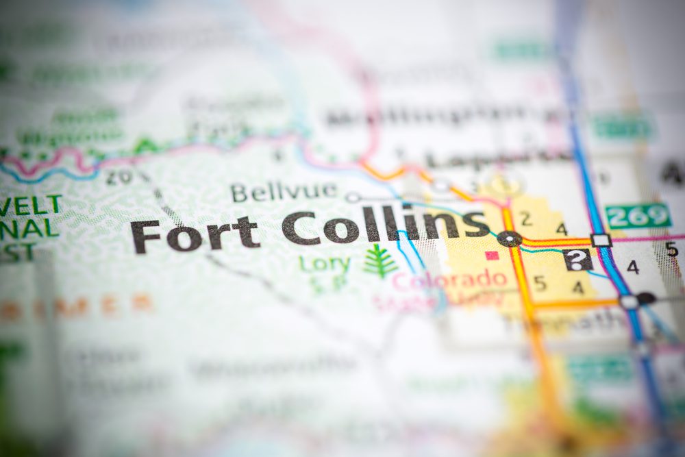 fort collins on a map