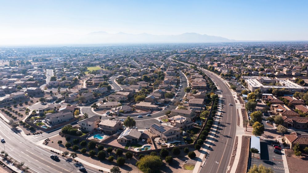 suburban aerial view in surprise